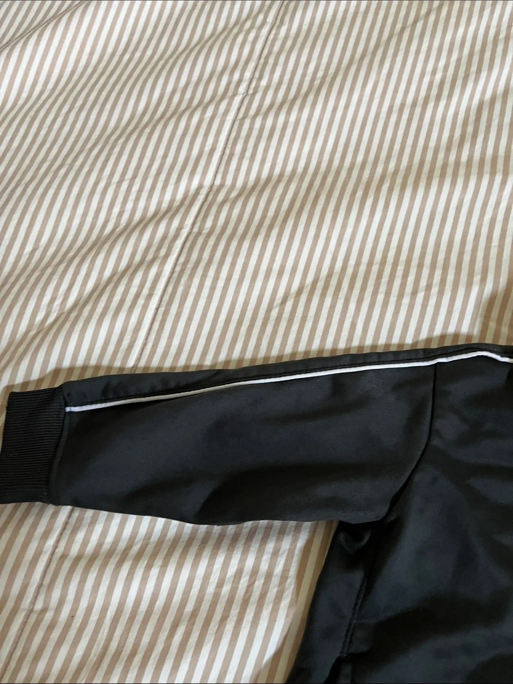 Nike Black Track Jacket with White Logo & Piping